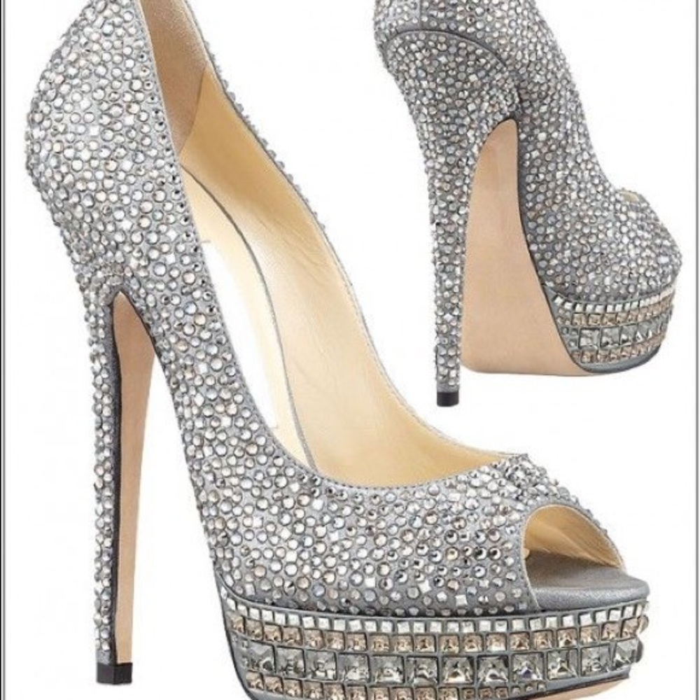 Jimmy Choo Kendall beaded crystal platform pump